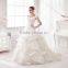 A47 Classic Design V Neck and V Back Bridal Party Gown 2016 Big Ruffles Drop Ball Gown Waist Wedding Bridal Dress