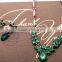 <<<2016 New Design Fashion European Style Personality Women Jewelry Set Green Crystal Necklace Earring Set/