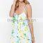 2016 Women Summer Clothing V Neck Sexy Spaghetti Straps Floral Print Dress