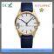 FS FLOWER - Classic Series De La Montre Quartz Mat Blue Cuir Des Hommes De Haute Qualite