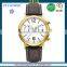 FS FLOWER - Young Men Most Welcome Formal Fahsion Wear Hand Watch VD Chronograph Genuine Leather Strap