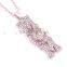 New Arrival Zinc Alloy Rhodium Plated Pave Crystal Sports Volleyball Mom Necklace