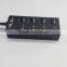 High-speed 4 port usb 3.0 hub with individual on/off switches and led lights from usb por hub suppliers