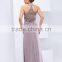 Elegant halter see through backless beaded evening dress mother of the bride dress