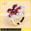 Jingli jewelry Red Stone Flower Shaped Ring Women (YJ-850)
