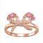 Ribbon Bow Rings HY Womens Fashion and Sparkling Ribbon Bow Cubic Zirconia Rings