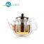 wholesale 800ml double wall glass teapot handmade glassware with stainless filter SH429