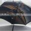 Automatic golf umbrella with thermo-transferred print and double canopies