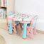 Cartoon kids writing table and chair set plastic preschool children study table