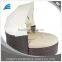Outdoor Patio Rattan Wicker Sofa Bed Round Retractable Canopy Daybed