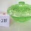 colored small glass bowl with lid