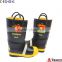 Black fire fighting fire retardant boots with steel toe