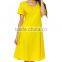 Solid Color Midi Dress 95% Rayon / 5% Spandex Flare Casual Rayon Fabric Wholesale Short Dresses