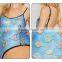 Blue fish pattern women sex swimming suit / sexy swimming suit