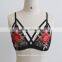 sexy underwear woman transparent nighty lingerie sexy hot lace hollow out sexy girls preteen underwear flower embroidery bra