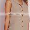 hot sale lady sleeveless double layer utility blouse new patterns