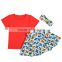 Latest design children wear summer outfit kids fashion skirt with cotton top pettiset for wholesale