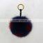 Myfur New Arrived Spot Fox Fur Ball Keyring Bag Charm Pom Pom Keychain