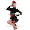 Girls Velvet Turtleneck Long Sleeve Dance Latin Dresses Children Ballroom Dance Competition Dresses