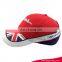 New style custom 100%cotton embroidered promotional multi panel baseball cap with printed UK flag