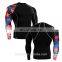 Breathable and dri fit sports training wear men compression tights shirt