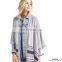 Fashion Lady mix-stripe oversized knit poncho