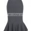Kate Kasin Occident Women's Fashion OL Causal Grey Mermaid Hips-Wrapped Pencil Skirt KK000241-4