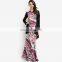 new design modern pleats print Islamic dress plus size women baju kurung