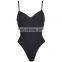 Vintage Solid Basic One-Piece Bikini Woman Sexy Push Up Swimsuit Tight G String High Waist Swimsuit Student Summer Beach