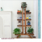 Wooden multi floor floor flower rack wooden balcony living room indoor bonsai flower rack