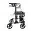 Medical seniors adults aluminum folding stand up rolling walkers upright walker rollator with brake