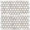Hexagon Full Body cararra marble design Glass Mosaic Pure Color Mosaic Tile for Wall Decoration mosaic tile