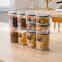 BPA free stackable food storage containers set airtight with lids round clear food storage box clear kitchen container