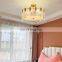 European Copper Crystal Golden Hanging Pendant Light luxury Hotel Chandelier LED Decor Lamp