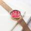 SHENGKE Hot Sale Popular Wristwatch Rose Gold Mesh Bracelet Woman Watch Red Dial Quartz Watches K0103L