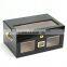 for xiga Hot Sales New Design Glass Top Fashion digital hygrometer Cedar Wooden Square Cigar Humidor