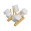 Best Selling Premium Bamboo Dish Drying Plate Stand Holder Rack Width 8 Slots