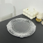 Clear Dinner Charger Plates With Silver Florentine Style Embossed Rim Round Decorative Serving Trays