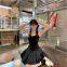Sweet and spicy girl ballet-style lace wrap-around halter dress with a fitted waist and elastic waistband, A-shaped, with a fluffy short skirt and a charming atmosphere.