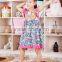 Wholesale boutique baby girl tank cotton dresses with floral print