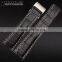 22|24mm high quality genuine cowhide leather Watch Strap Black Brown Blue wholesale 3PCS