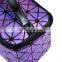 Hot Sale High Capacity Geometric Square Pattern Shiny pu Cosmetic Bag