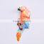 Colorful 5 inch Plastic Pearl Powder Flat Parrot Animal Fridge Magnet, Animal Homes craft, Decorative Magnets