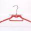 flocked plastic tie hanger with short hook