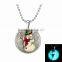 Hot sale new design light jewelry cute Christmas snowman necklace