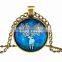 MiLu Deer Photo Glass Dome Cabochon Bronze Tone Pendant Necklace Christmas Gifts