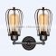 Edison bulb wire cage indoor wall light black color industrial style lights and lighting lamp