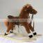 plush rocking horse balance toy with wooden base