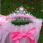 Hot Sale Kids Plastic Crown Pink Polyester Tulle Garland