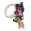 Jewelry Ring Multi Austrian Crystal Flower 18k Gold Plating Kingfisher Rings